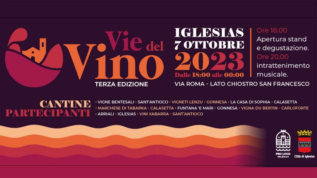 Vie del vino a Iglesias 2023, manifesto con date e programma