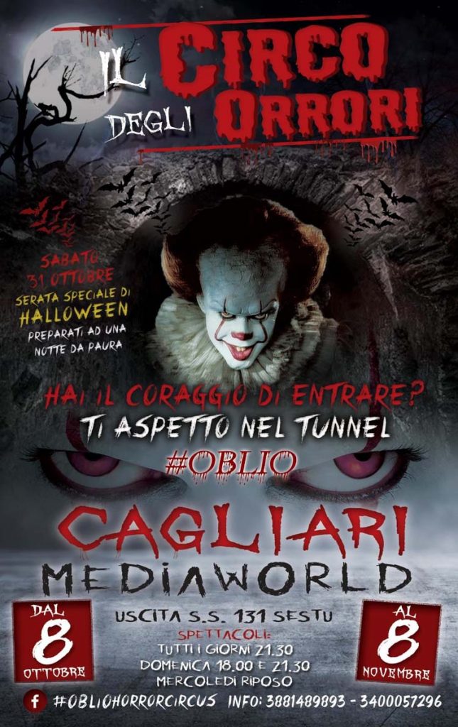 Manifesto dell'Oblio Horror Circus a Cagliari Sestu