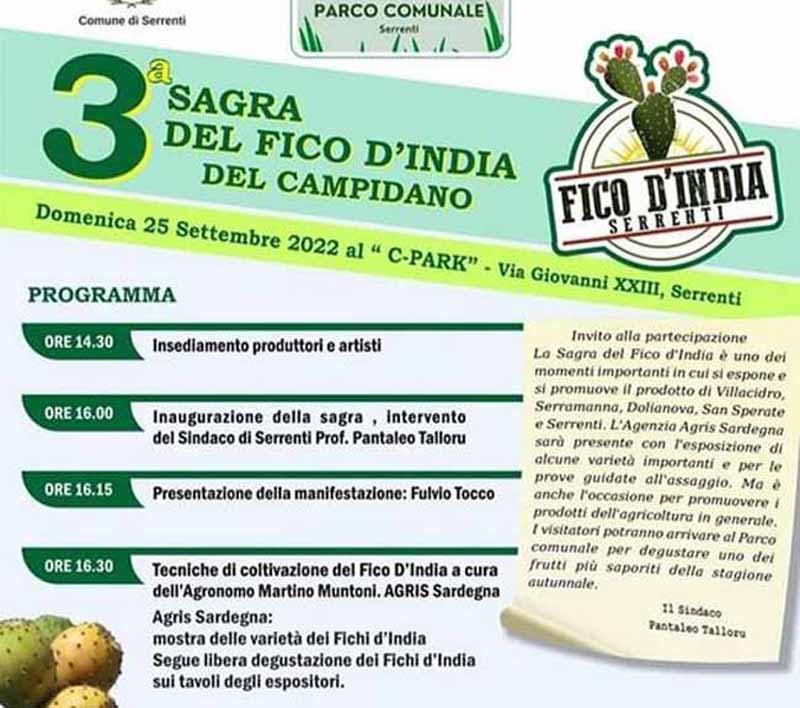 Sagra del fico d'india del Campidano a 2022 a Serrenti, programma
