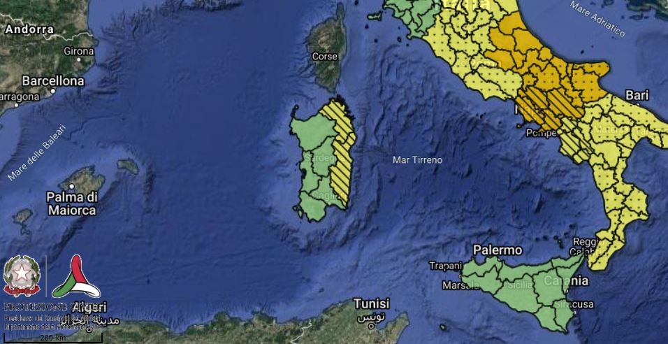 Allerta gialla in Sardegna del 20 e 21 novembre 2020!