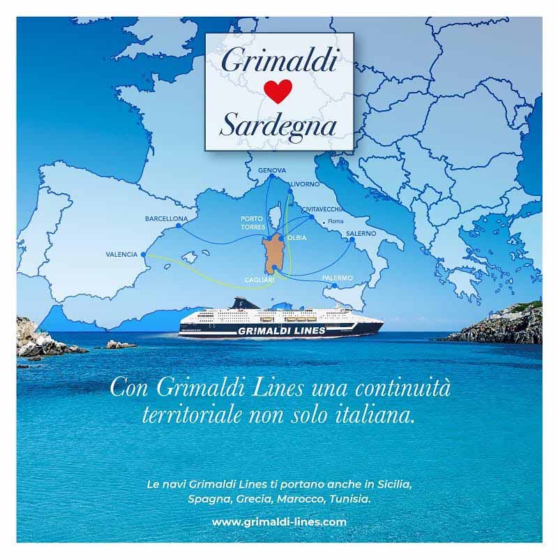 Rotte dei traghetti Grimaldi per la Sardegna