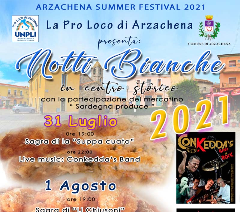 Notti bianche ad Arzachena, manifesto e programma 2021