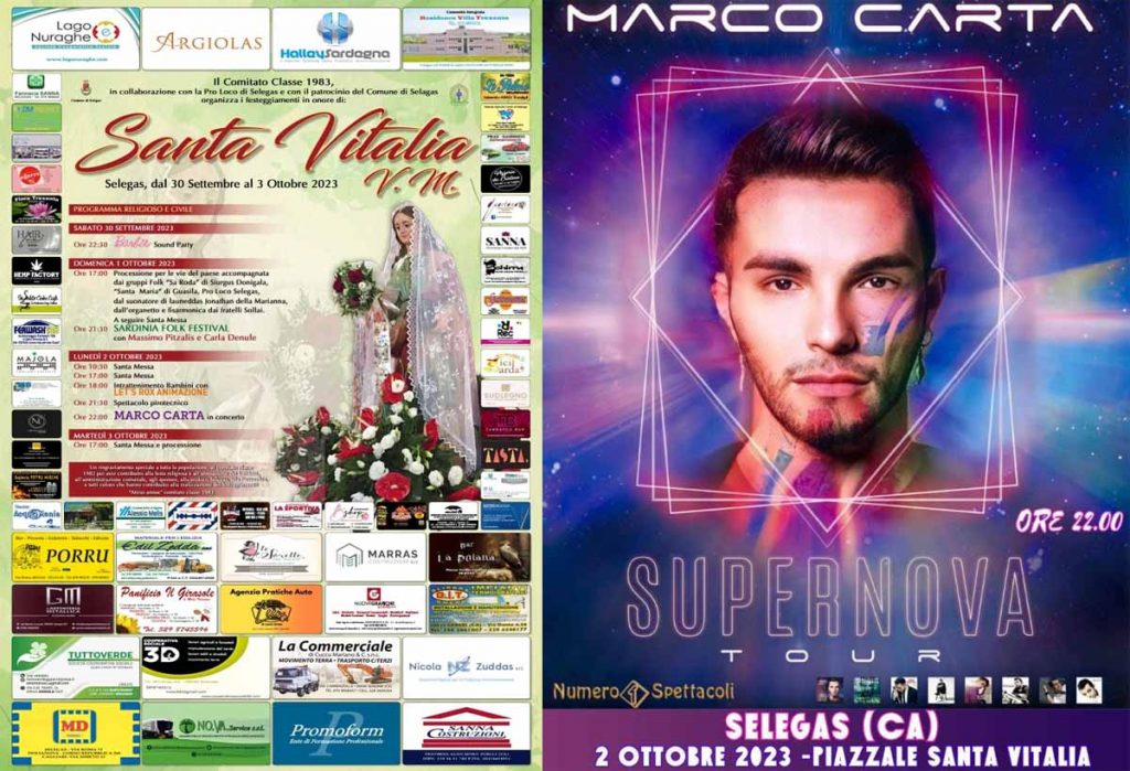 Santa Vitalia Selegas 2023, programma, date e manifesti