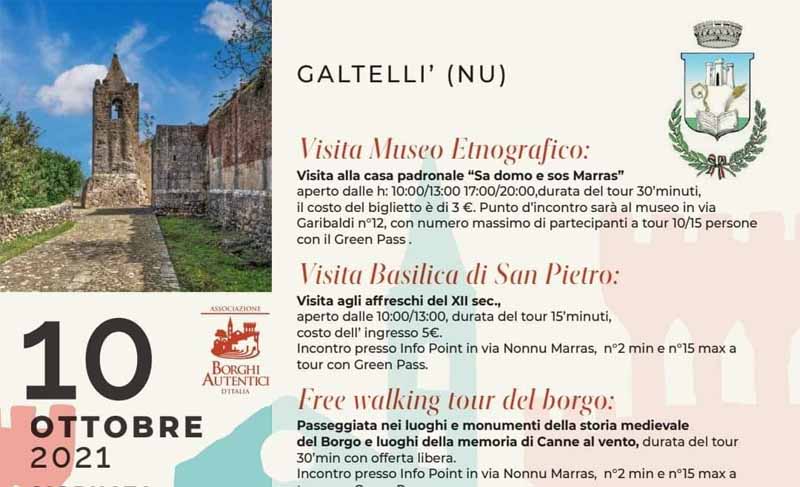 Geniali a Galtellì, manifesto della giornata nazionale dei borghi autentici d'Italia 2021