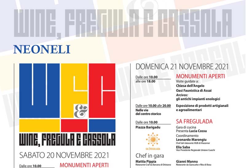 Wine, fregula e cassola 2021 a Neoneli, manifesto 2021