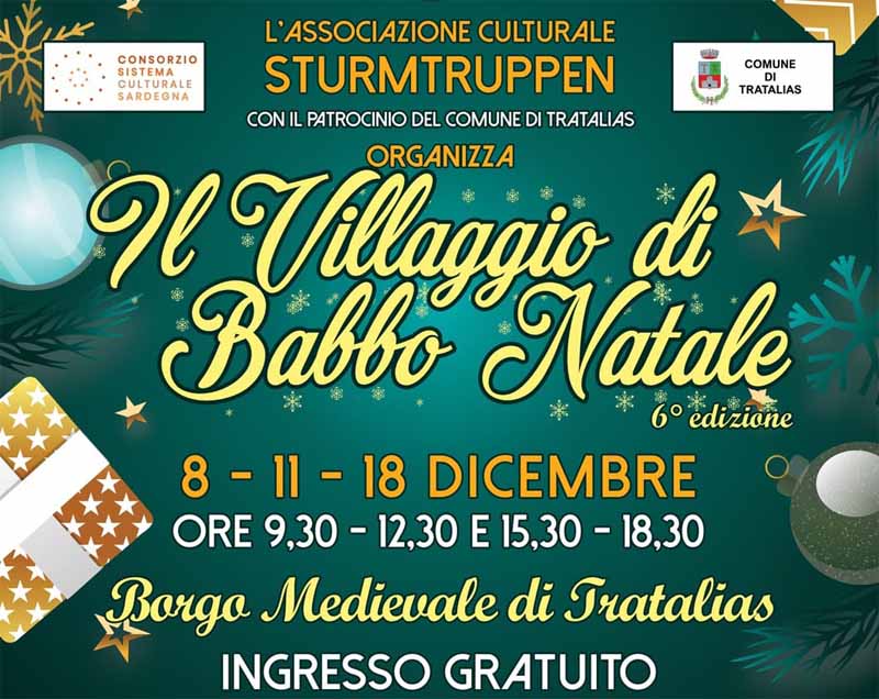 Il villaggio di Babbo Natale 2022 a Tratalias, manifesto e programma