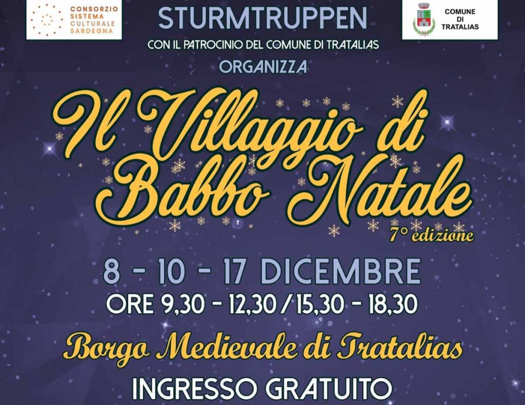 Il villaggio di Babbo Natale 2023 a Tratalias, manifesto e programma, date e orari