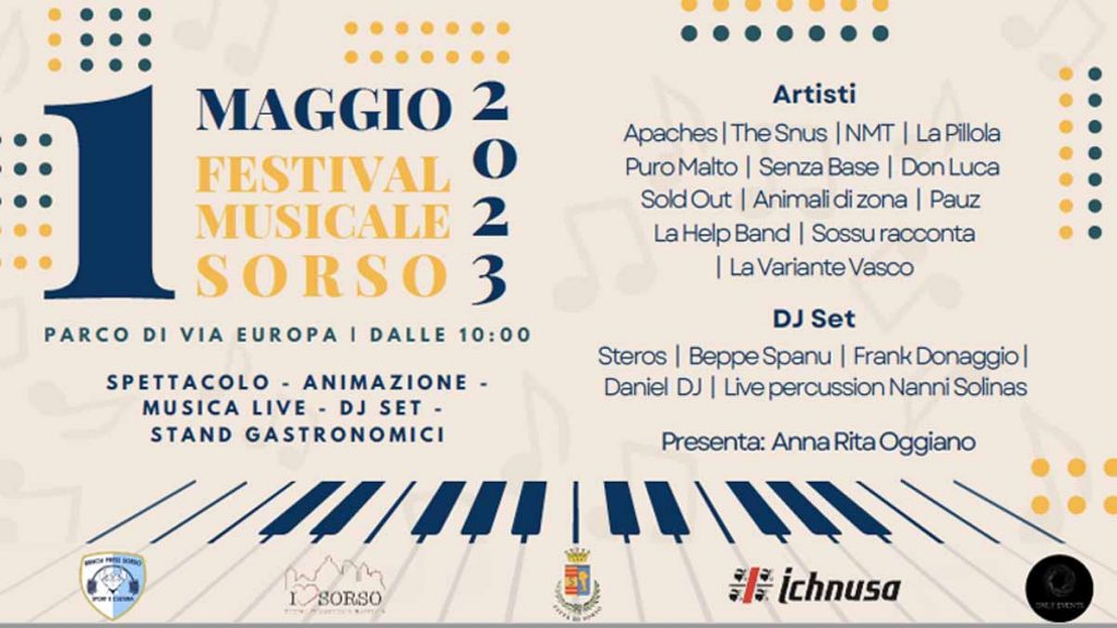 Programma del concerto del Primo Maggio 2023 a Sorso