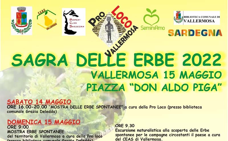 Sagra delle erbe a Vallermosa 2022, date e programma