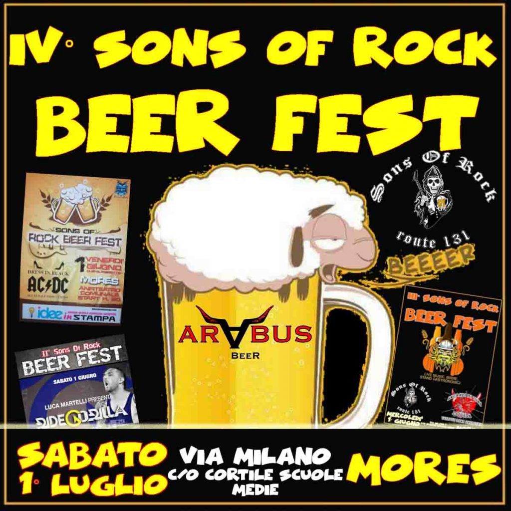 Sons of rock 2023 a Mores, manifesto con il programma della festa della birra