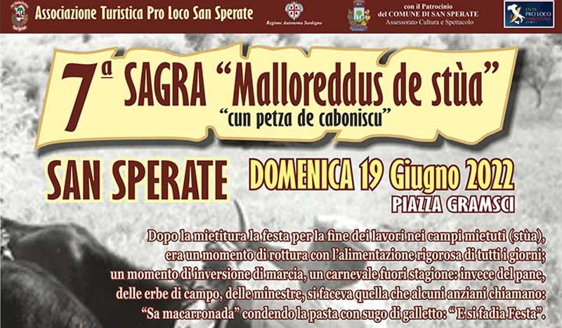 Sagra Malloreddus a San Sperate, date e programma