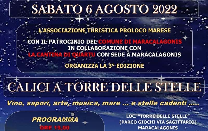 Calici a Torre delle Stelle, manifesto e programma 2022