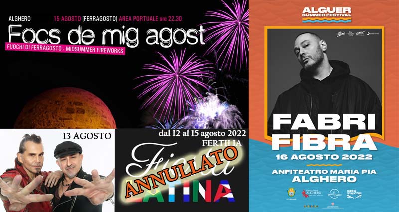 Eventi ferragosto alghero 2022, aggiornato