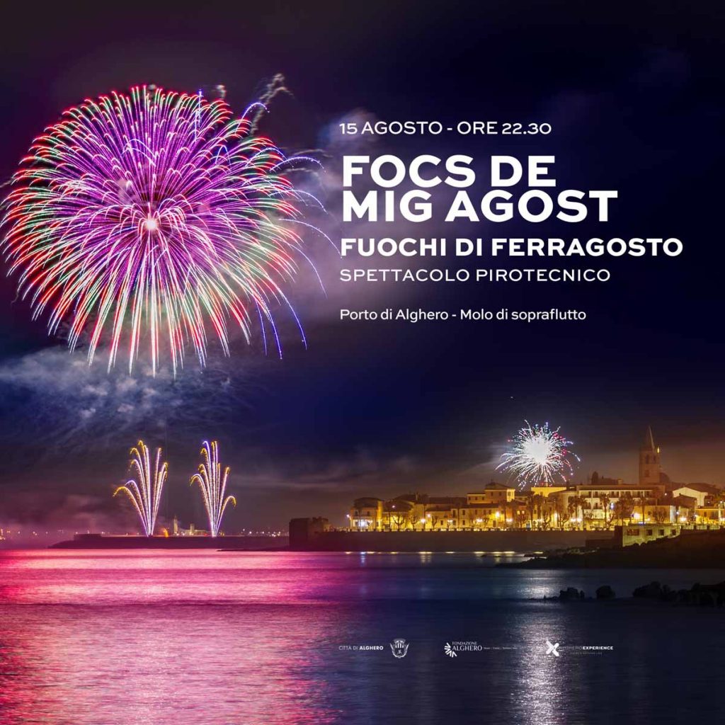 Eventi ferragosto Alghero 2024, fuochi d'artificio e concerti