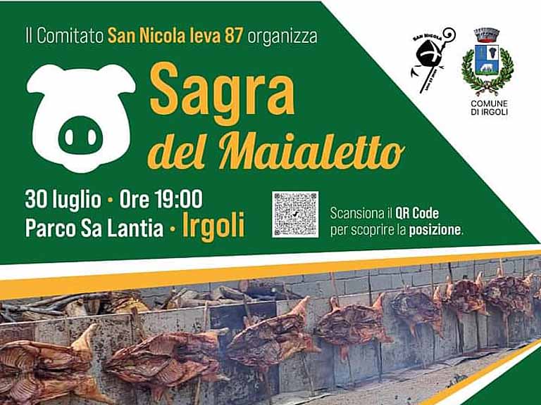 Sagra del maialetto 2023 a Irgoli, data e manifesto