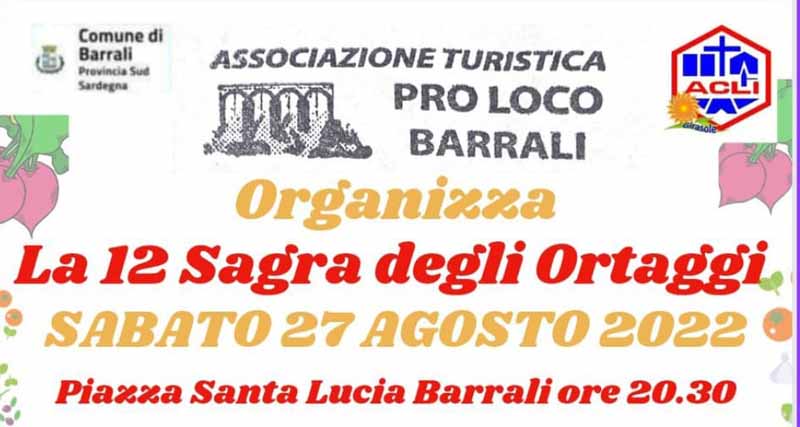 Sagra degli ortaggi a Barrali, manifesto 2022
