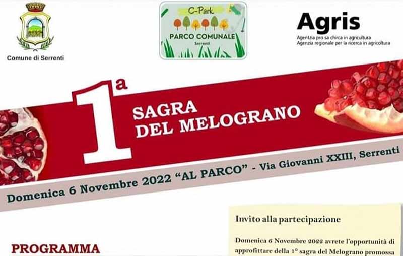 Sagra melagrane 2022 a Serrenti, manifesto e programma