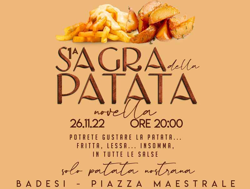 Sagra patata Badesi 2022, programma
