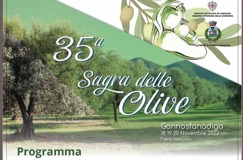 Sagra delle olive Gonnosfanadiga 2022, manifesto