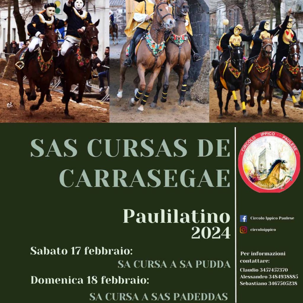 Sas Cursas de carrasegae 2024 a Paulilatino, manifesto con date e programma