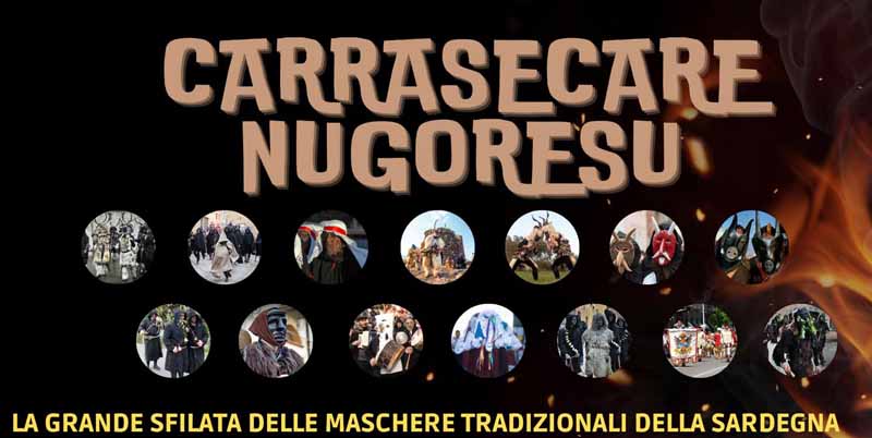 Sfilata maschere tradizionali 2023 a Nuoro, manifesto e programma