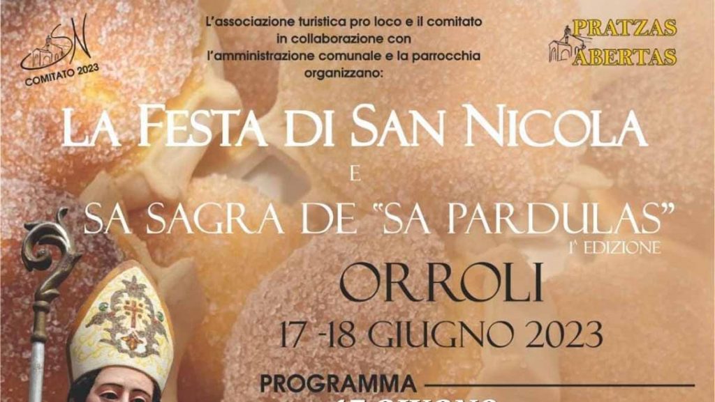 Festa di San Nicola e sagra della pardula a Orroli 2023, manifesto aggiornato