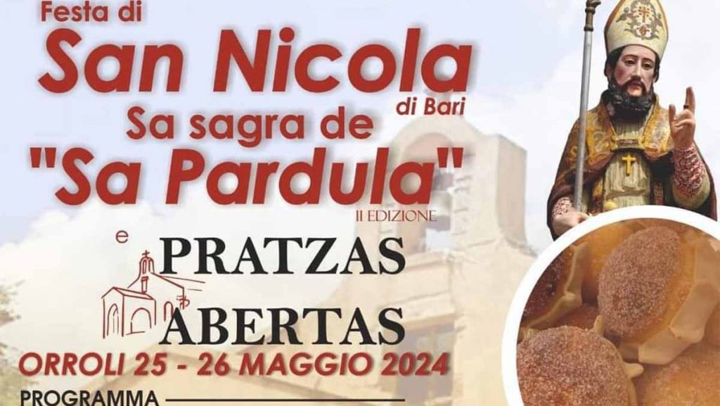 Sagra de sa pardula 2024 a Orroli e festa di San Nicola, manifesto con date e programma