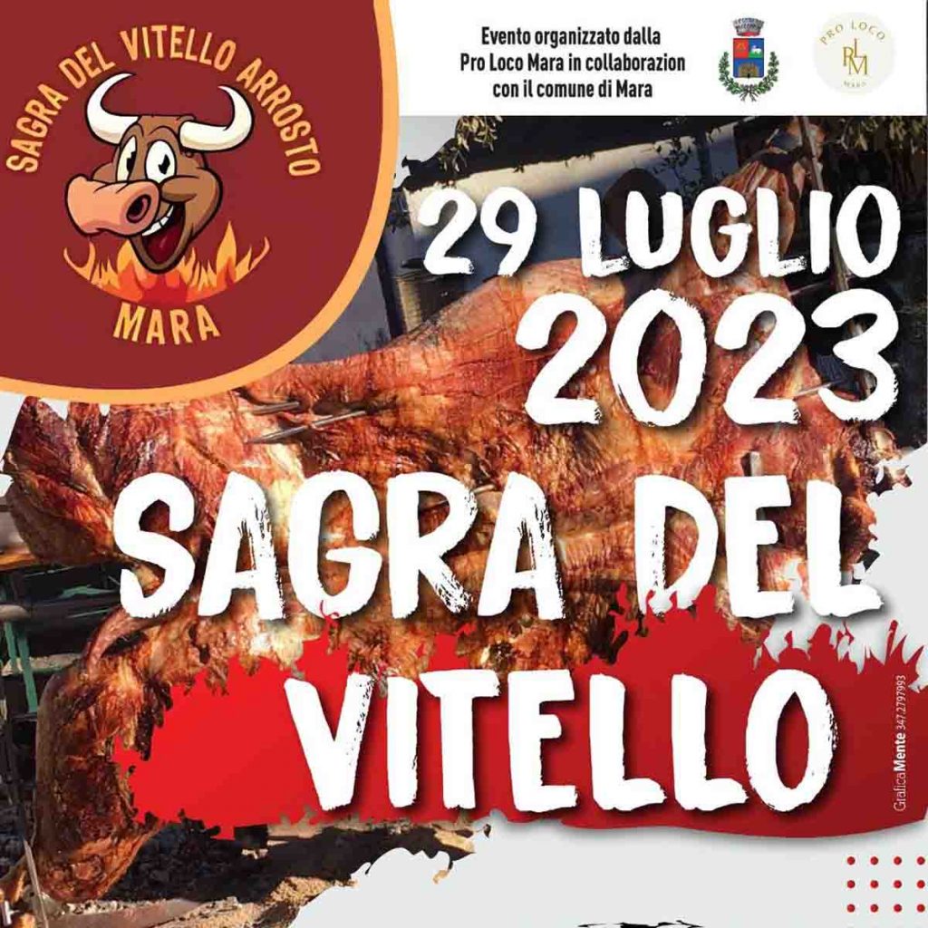 Sagra del vitello Mara 2023, manifesto con la data e il programma