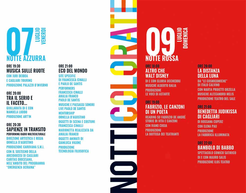 Programma notti colorate 2023 a Cagliari