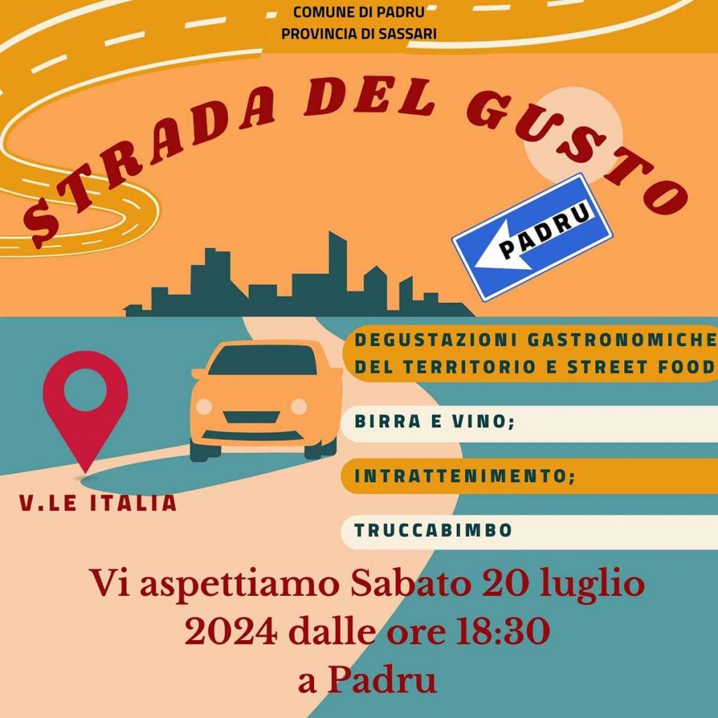 La strada del gusto a Padru, manifesto con date e programma 2024