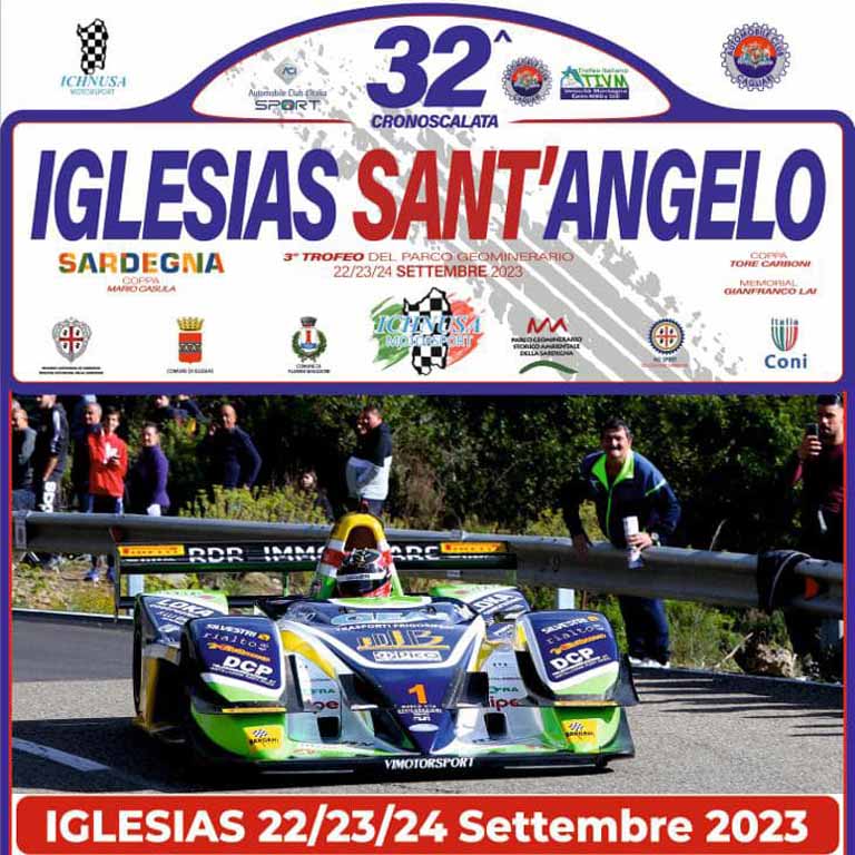 Cronoscalata Iglesias Sant'Angelo 2023, manifesto con date e orari