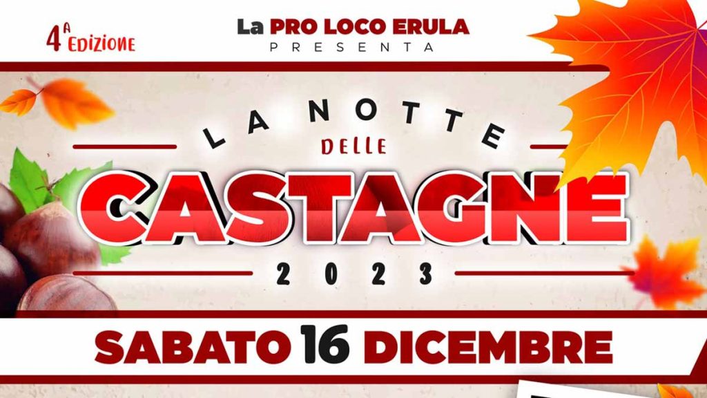 La notte delle castagne a Eurola, manifesto 2023 aggiornato con le nuove date dopo il rinvio