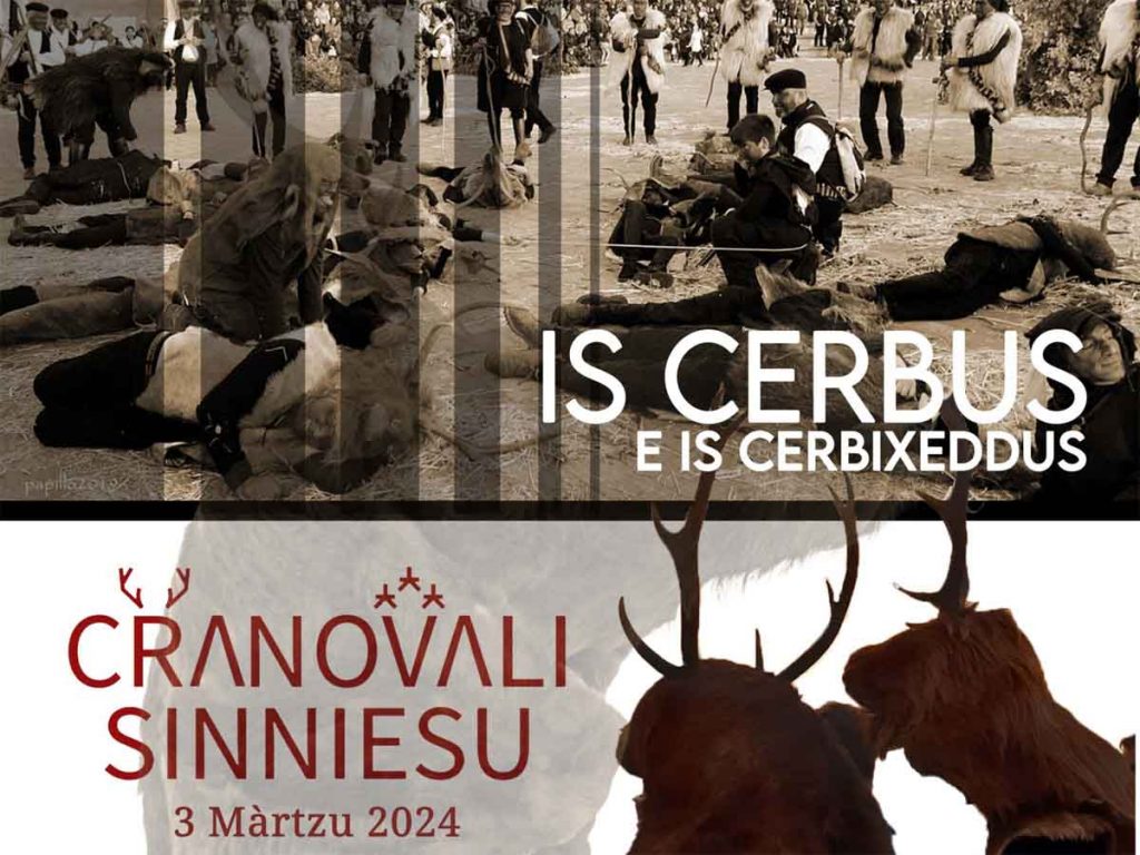 Carnevale con is Cerbus a Sinnai, manifesto con data e programma