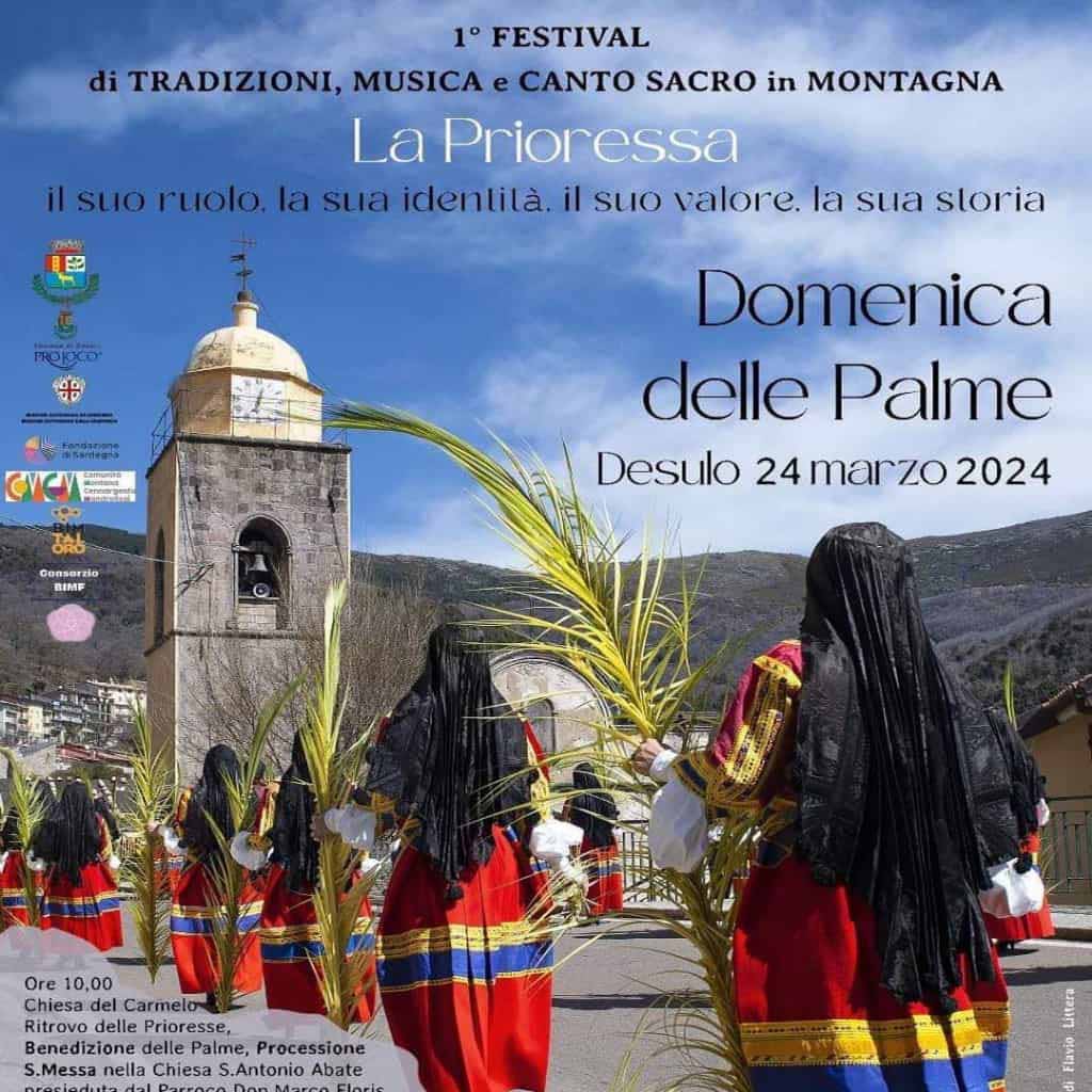 Domenica delle palme Desulo 2024, manifesto e programma