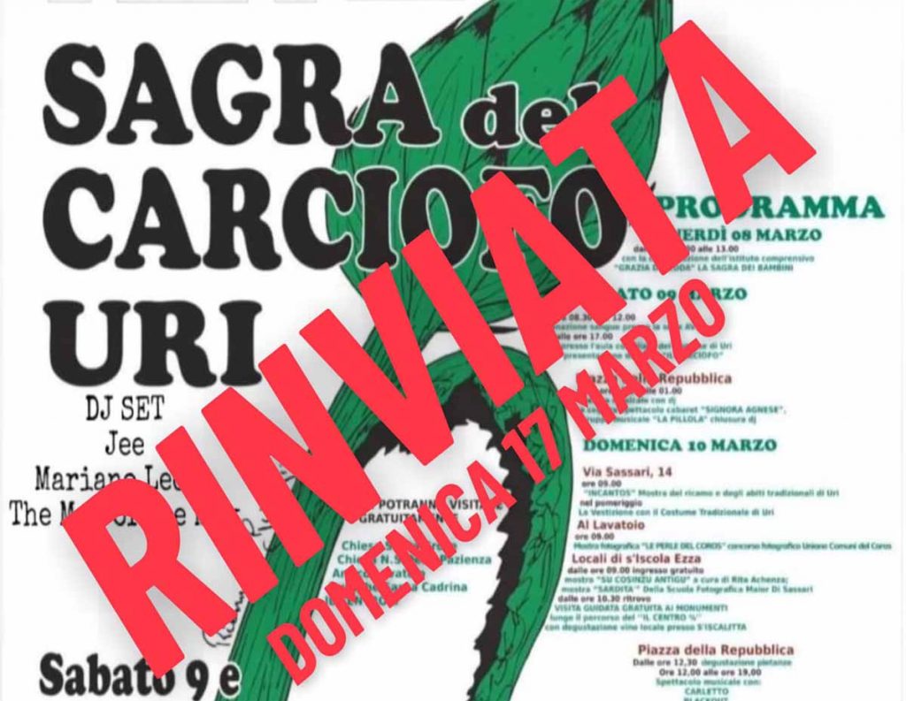 Sagra carciofo Uri 2024, manifesto rinvio con nuova data