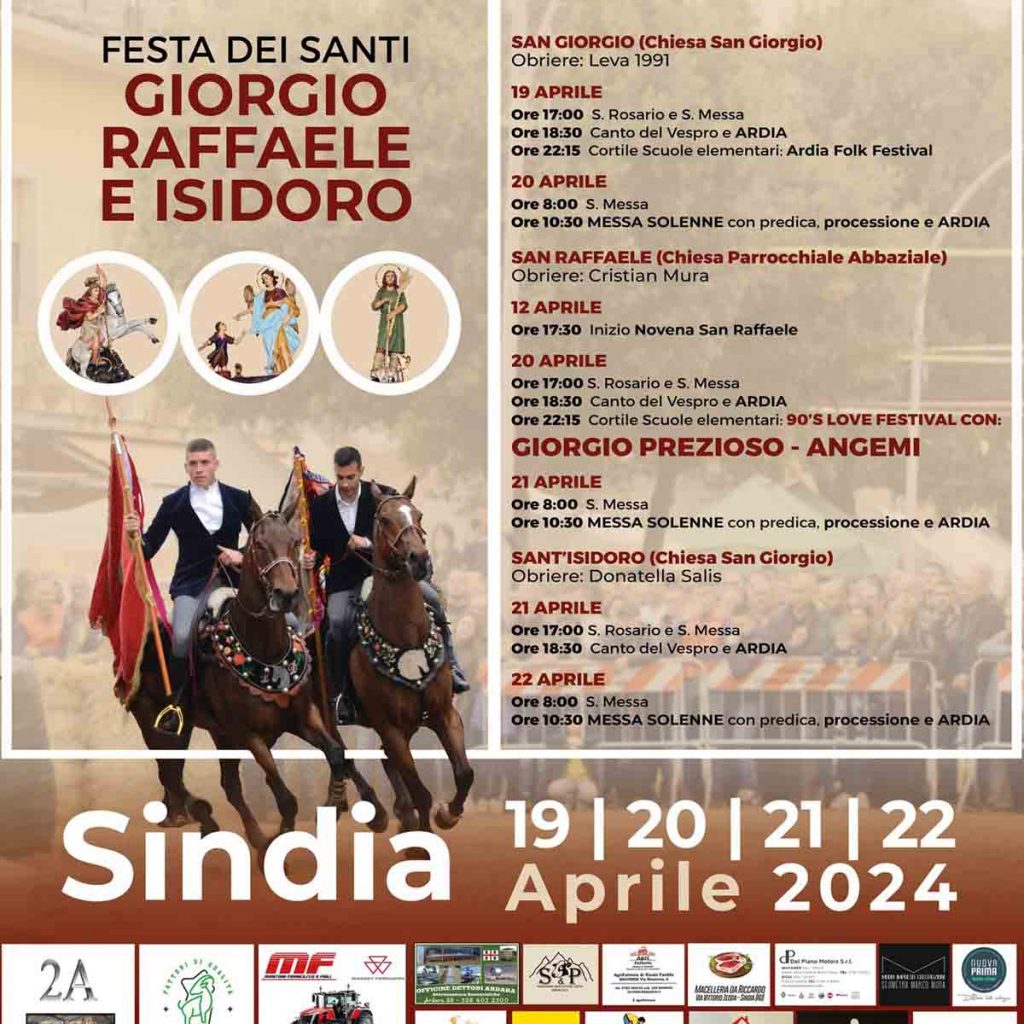 Ardia Sindia 2024, manifesto con date e programma