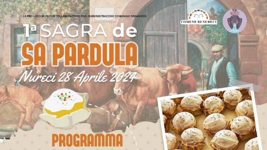 Sagra della pardula 2024 a Nureci, manifesto con programma e data