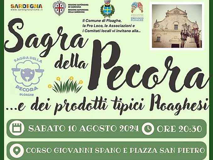 Sagra della pecora 2024 a Ploaghe, manifesto con programma e data