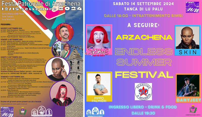 Festa patronale 2024 ad Arzachena, programma e locandine
