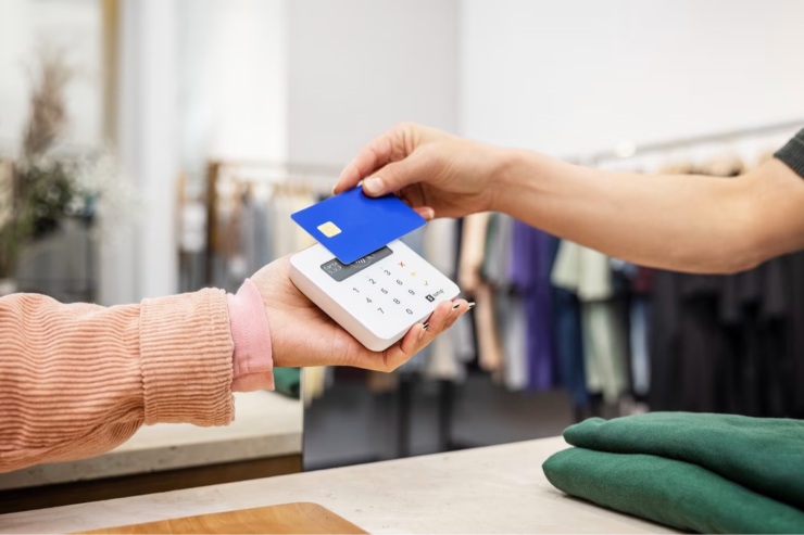 Pagamento in cassa per un vestito