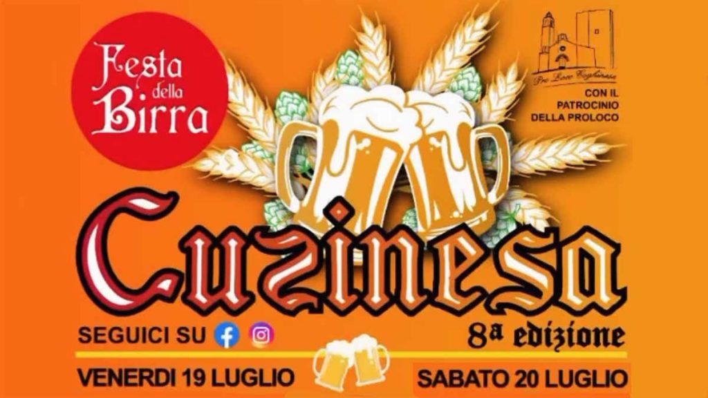 Festa della birra cuzinesa 2024, manifesto con date e programma