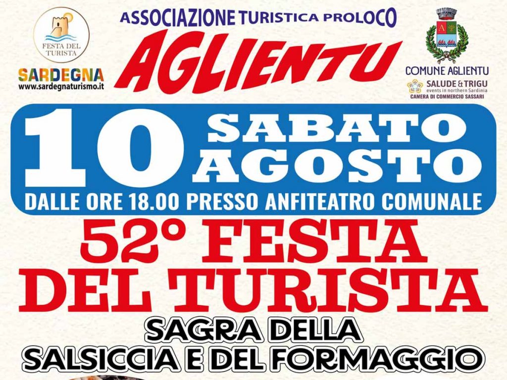 Festa del turista Aglientu 2024, manifesto e programma