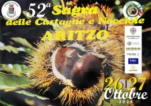 Sagra delle castagne Aritzo 2024, manifesto con programma, date e orari eventi