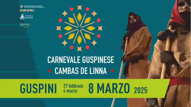 Carnevalinas e Cambas de Linna. Manifesto con date e programma del Carnevale Guspinese 2025! | Sardegna in blog