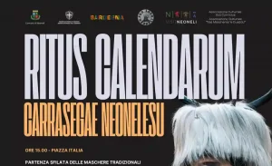Ritus Calendarum 2025 a Neoneli, manifesto con data, programma ed elenco maschere partecipanti | Sardegna in blog
