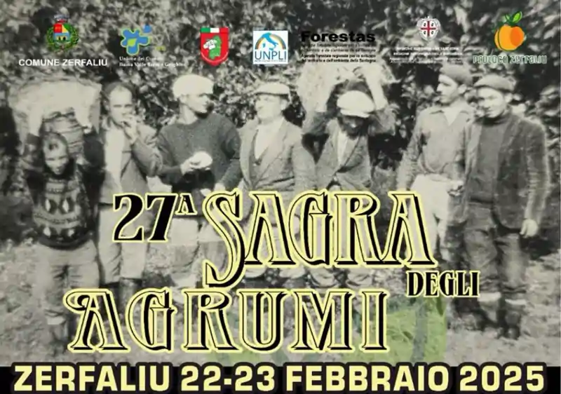 Sagra degli agrumi 2025 a Zerfaliu, manifesto con date, programma e orari eventi | Sardegna in blog