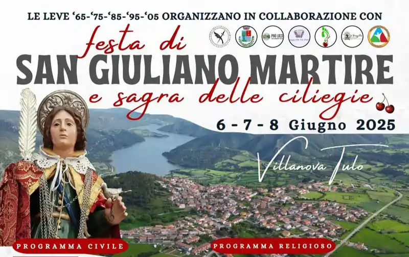 Sagra delle ciliegie di Villanova Tulo 2025, manifesto con programma, date orari eventi | Sardegna in blog