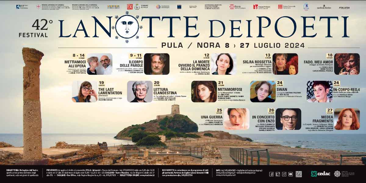 La notte dei poeti a Nora, date, cartellone e spettacoli 2024