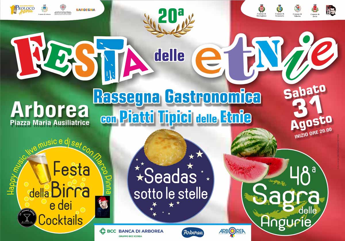 Festa delle etnie di Arborea 2024, programma e manifesto