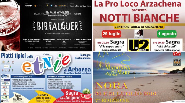 Weekend 29, 30, 31 luglio 2016: Ecco gli eventi, le sagre e i concerti da non perdere in Sardegna!